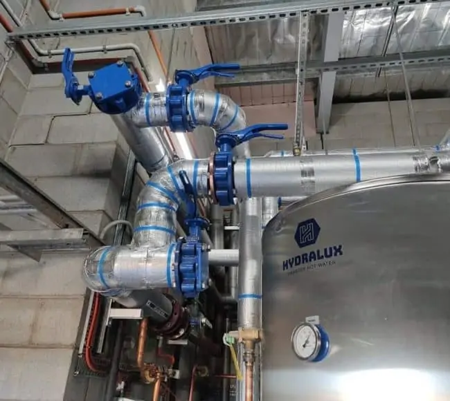 large tank and pipes with insulation