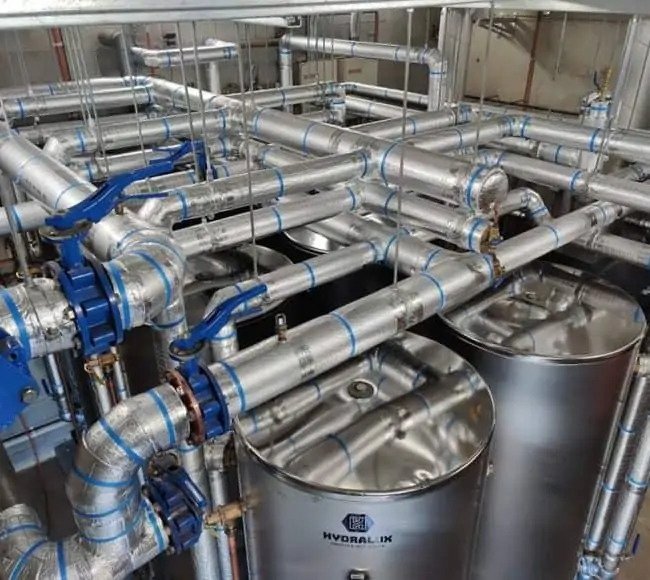 pipes and tanks with insulation