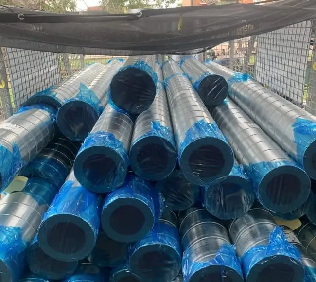 large pile of spiral duct